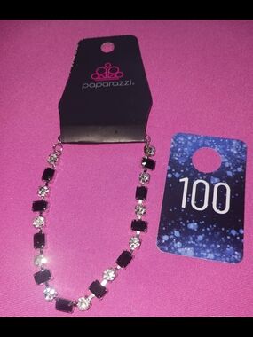 paparazzi Purple and Clear Crystal Tennis Necklace
